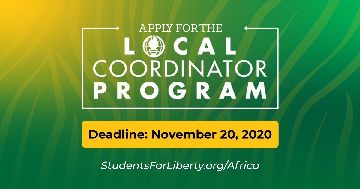 African Students For Liberty (ASFL) Local Coordinators Program for Young Africans 2020/21