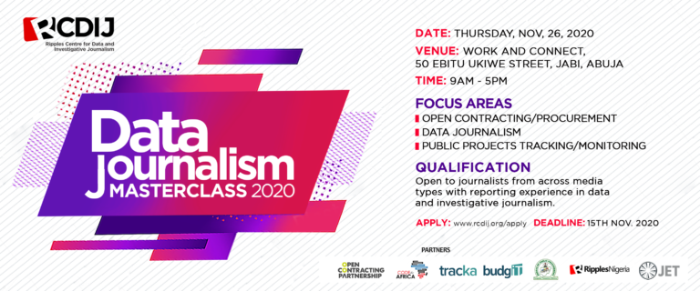RCDIJ Data Journalism Masterclass 2020 for African Journalists, Abuja, Nigeria