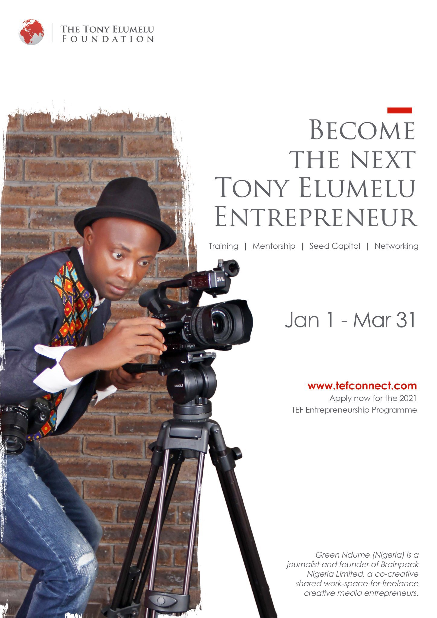 Tony Elumelu Foundation Entrepreneurship Programme (TEEP) 2021 ( $5,000 Seed Capital Grant) 